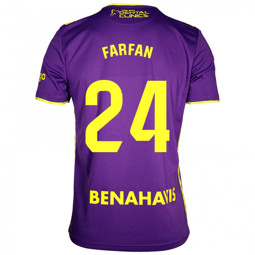 Criança Camisola María Farfán #24 Amarelo Roxo Alternativa 2024/25 Camisa