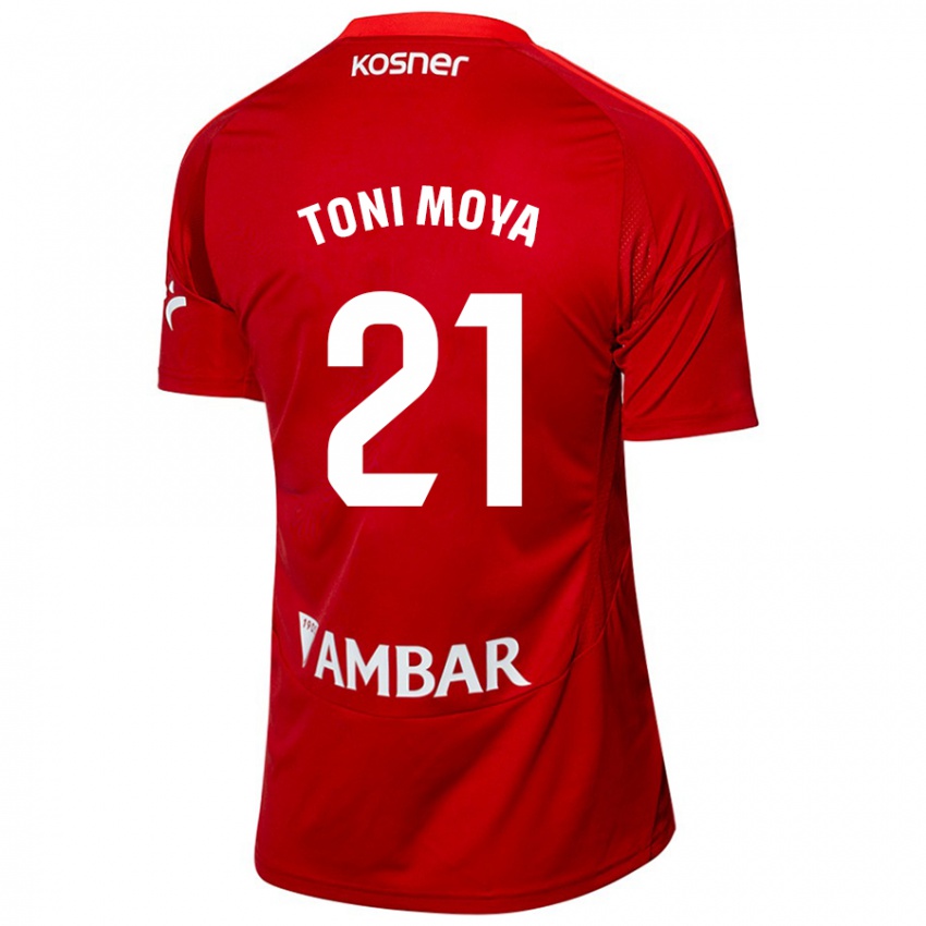 Criança Camisola Toni Moya #21 Azul Branco Alternativa 2024/25 Camisa