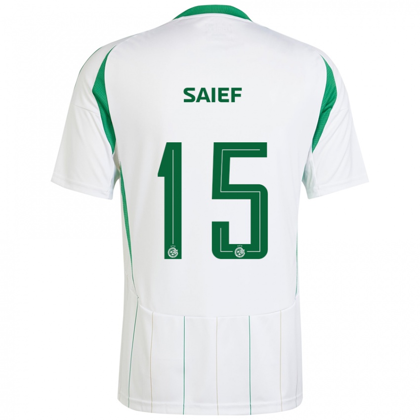 Criança Camisola Kenny Saief #15 Verde Branco Alternativa 2024/25 Camisa