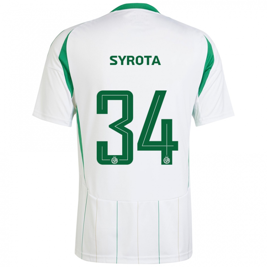 Criança Camisola Oleksandr Syrota #34 Verde Branco Alternativa 2024/25 Camisa