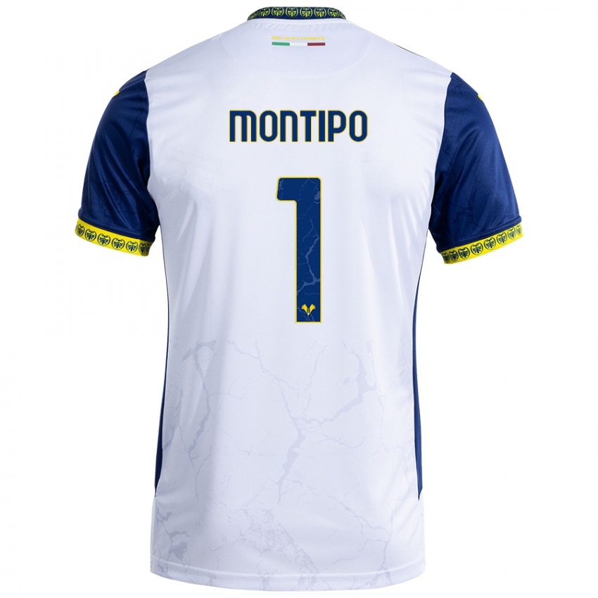 Criança Camisola Lorenzo Montipò #1 Azul Branco Alternativa 2024/25 Camisa