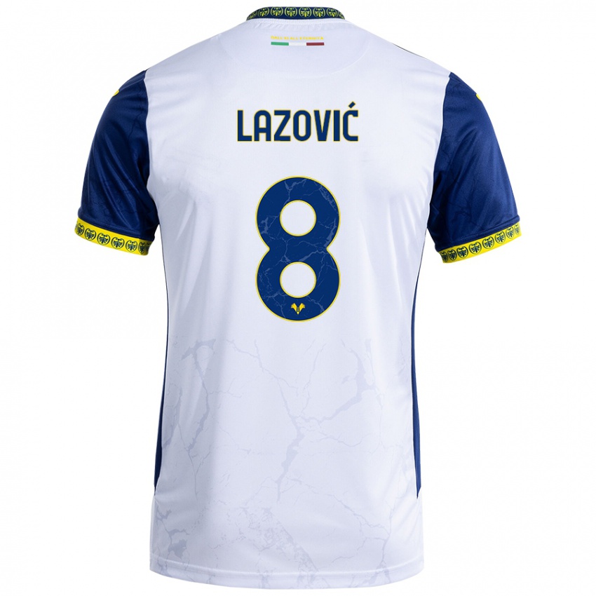 Criança Camisola Darko Lazović #8 Azul Branco Alternativa 2024/25 Camisa