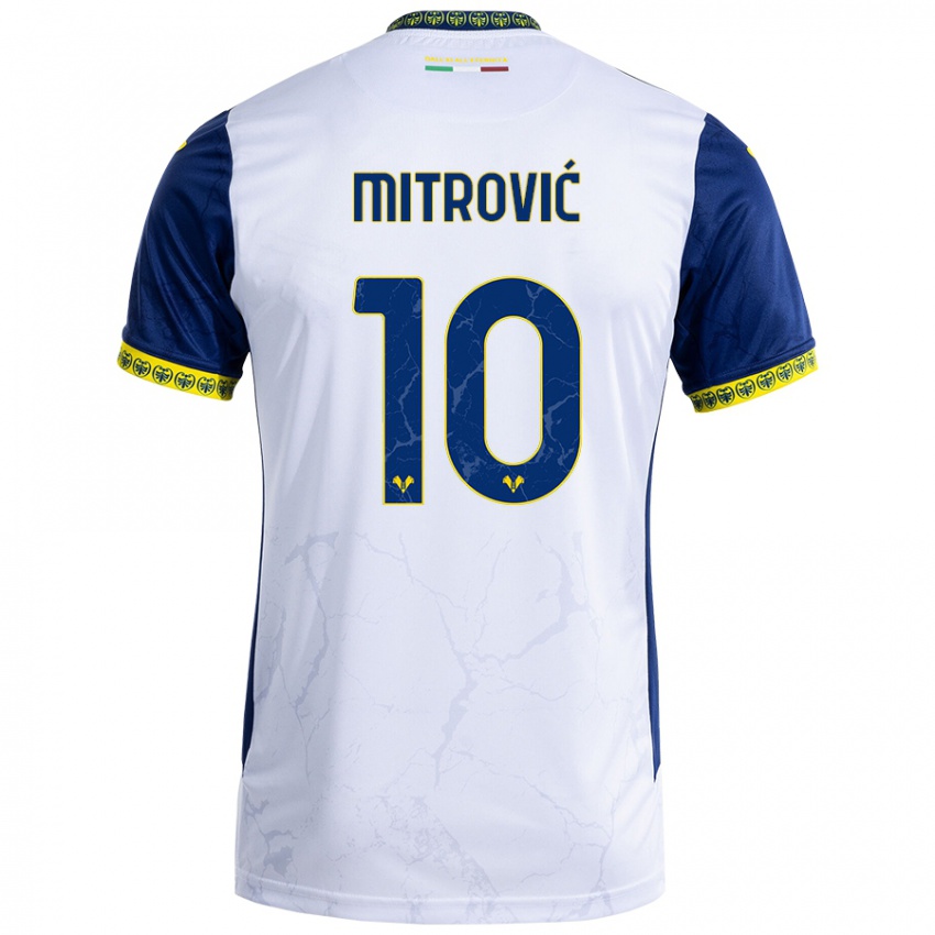 Criança Camisola Stefan Mitrović #10 Azul Branco Alternativa 2024/25 Camisa