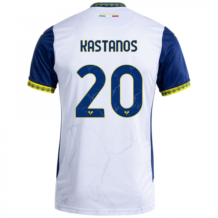 Criança Camisola Grigoris Kastanos #20 Azul Branco Alternativa 2024/25 Camisa