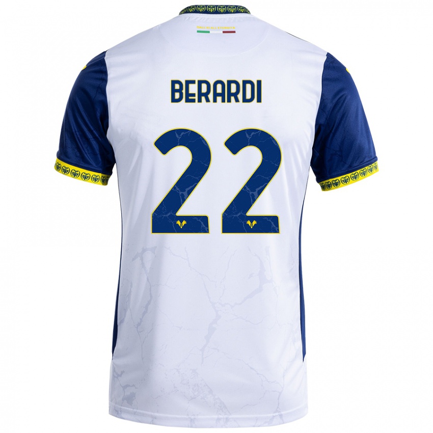 Criança Camisola Alessandro Berardi #22 Azul Branco Alternativa 2024/25 Camisa