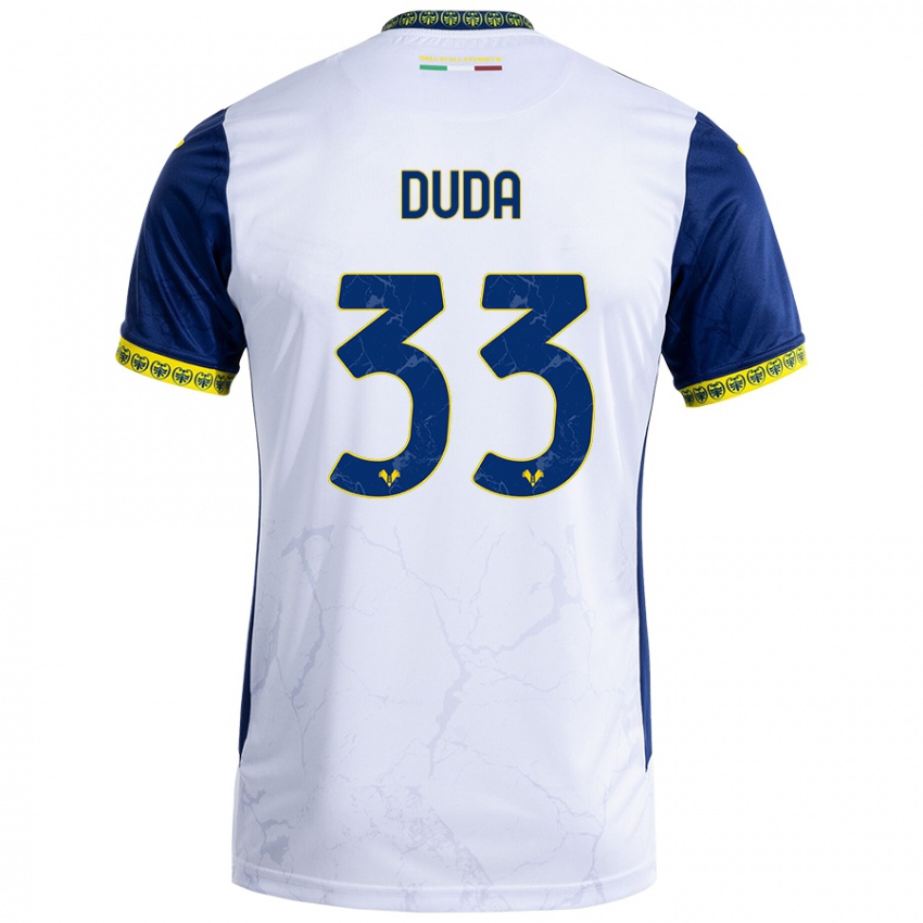 Criança Camisola Ondrej Duda #33 Azul Branco Alternativa 2024/25 Camisa