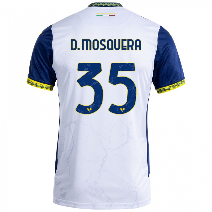 Criança Camisola Daniel Mosquera #35 Azul Branco Alternativa 2024/25 Camisa