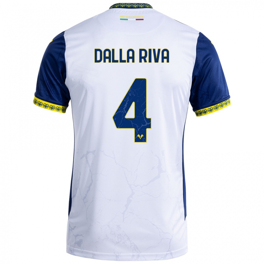 Criança Camisola Stefano Dalla Riva #4 Azul Branco Alternativa 2024/25 Camisa