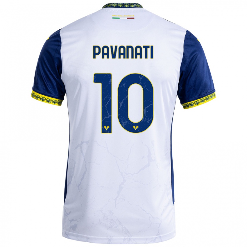 Criança Camisola Alessandro Pavanati #10 Azul Branco Alternativa 2024/25 Camisa