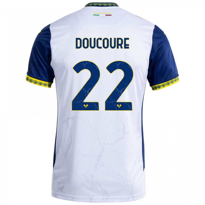 Criança Camisola Mamedi Doucouré #22 Azul Branco Alternativa 2024/25 Camisa