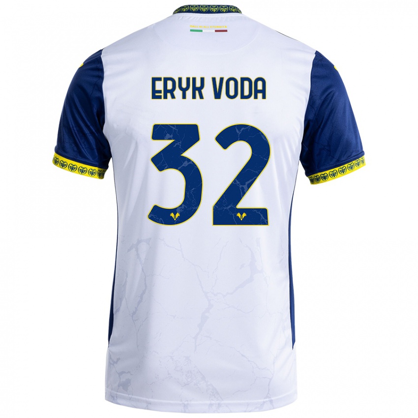 Criança Camisola Andrei Eryk Voda #32 Azul Branco Alternativa 2024/25 Camisa