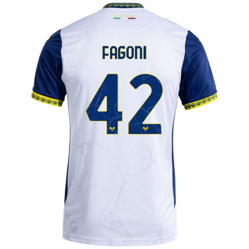 Criança Camisola Marco Fagoni #42 Azul Branco Alternativa 2024/25 Camisa