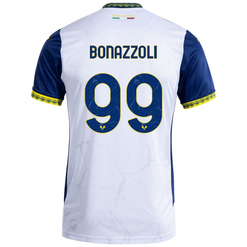 Criança Camisola Federico Bonazzoli #99 Azul Branco Alternativa 2024/25 Camisa