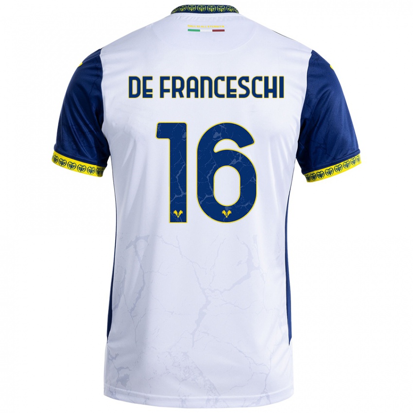 Criança Camisola Edoardo De Franceschi #16 Azul Branco Alternativa 2024/25 Camisa