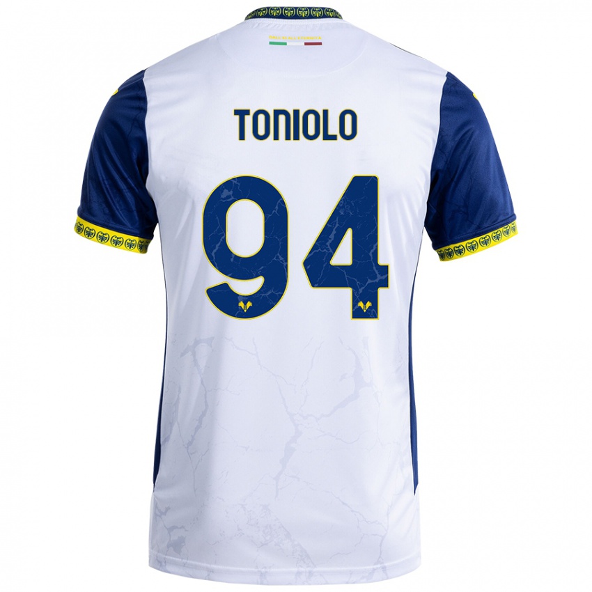 Criança Camisola Giacomo Toniolo #94 Azul Branco Alternativa 2024/25 Camisa