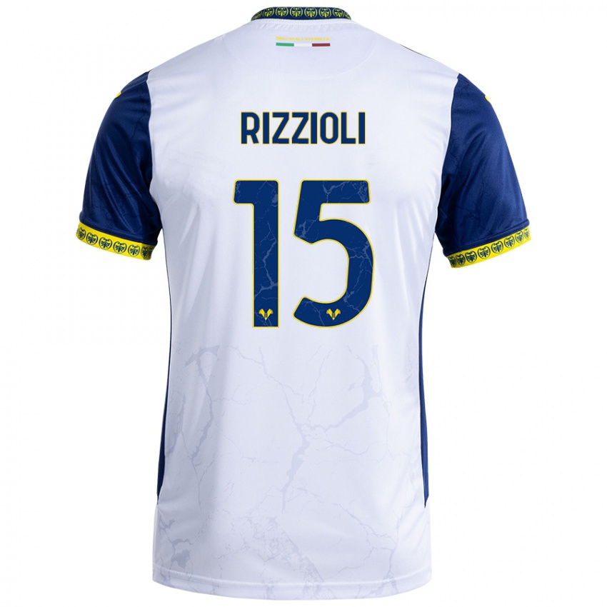 Criança Camisola Gaia Rizzioli #15 Azul Branco Alternativa 2024/25 Camisa