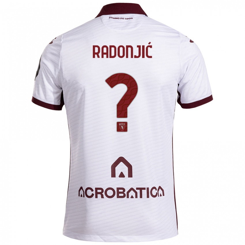 Criança Camisola Nemanja Radonjic #0 Castanho Branco Alternativa 2024/25 Camisa