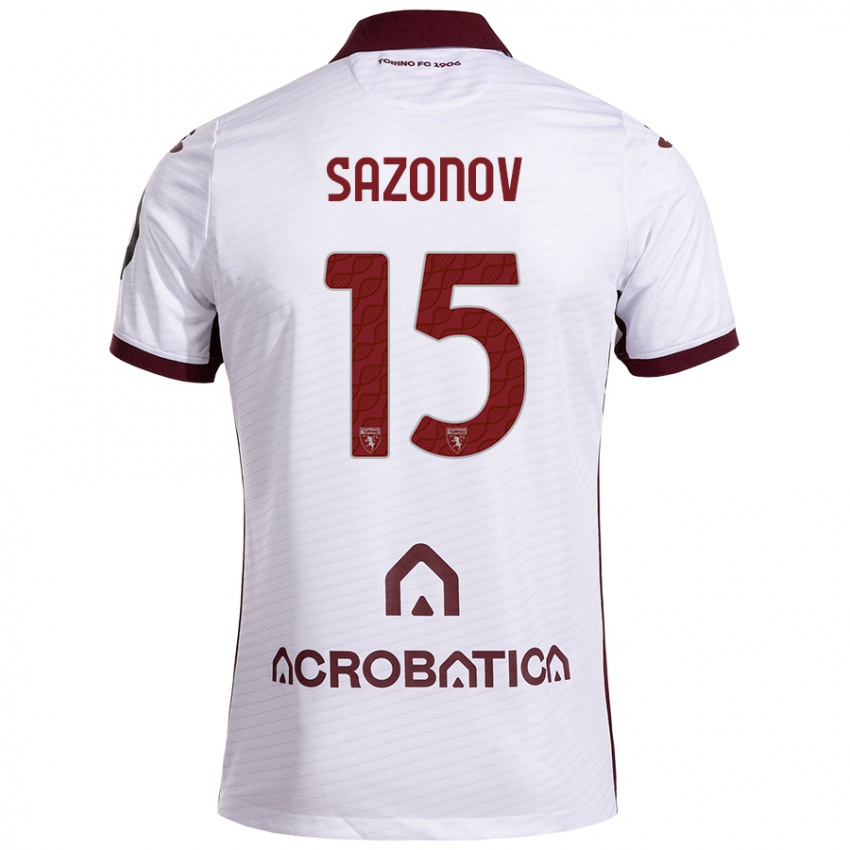 Criança Camisola Saba Sazonov #15 Castanho Branco Alternativa 2024/25 Camisa