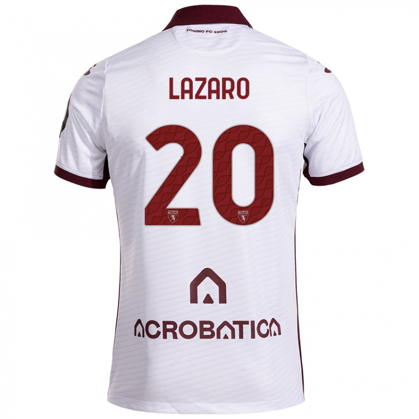 Criança Camisola Valentino Lazaro #20 Castanho Branco Alternativa 2024/25 Camisa