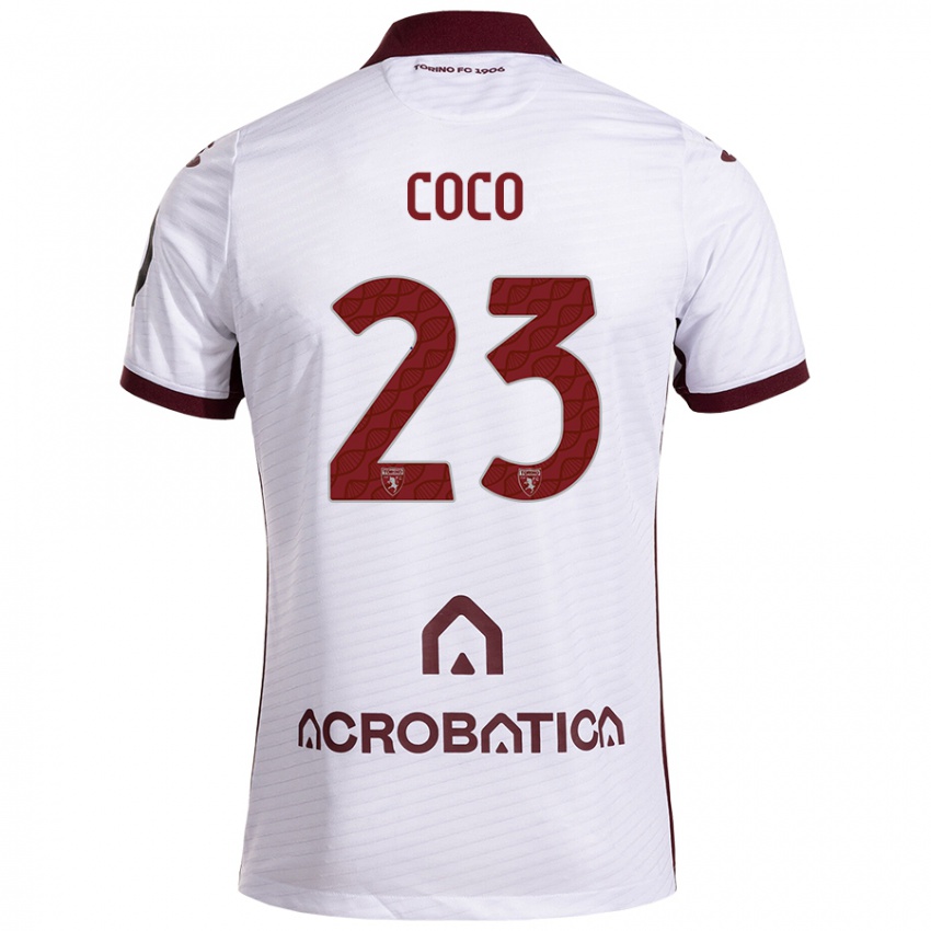 Criança Camisola Saúl Coco #23 Castanho Branco Alternativa 2024/25 Camisa