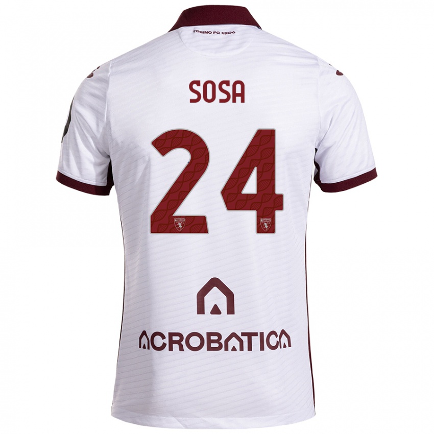 Criança Camisola Borna Sosa #24 Castanho Branco Alternativa 2024/25 Camisa