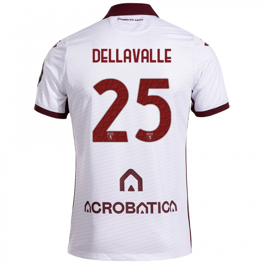 Criança Camisola Alessandro Dellavalle #25 Castanho Branco Alternativa 2024/25 Camisa