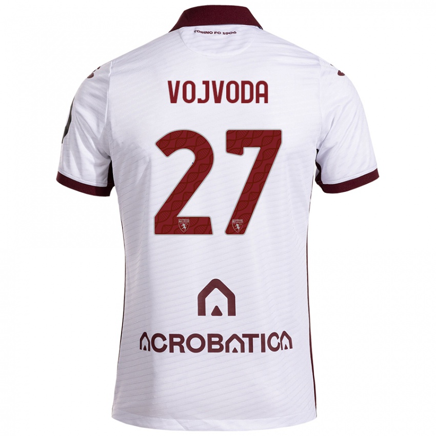 Criança Camisola Mërgim Vojvoda #27 Castanho Branco Alternativa 2024/25 Camisa