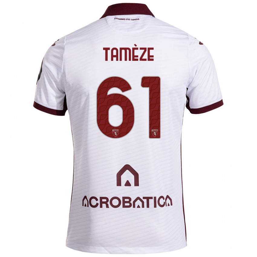 Criança Camisola Adrien Tamèze #61 Castanho Branco Alternativa 2024/25 Camisa