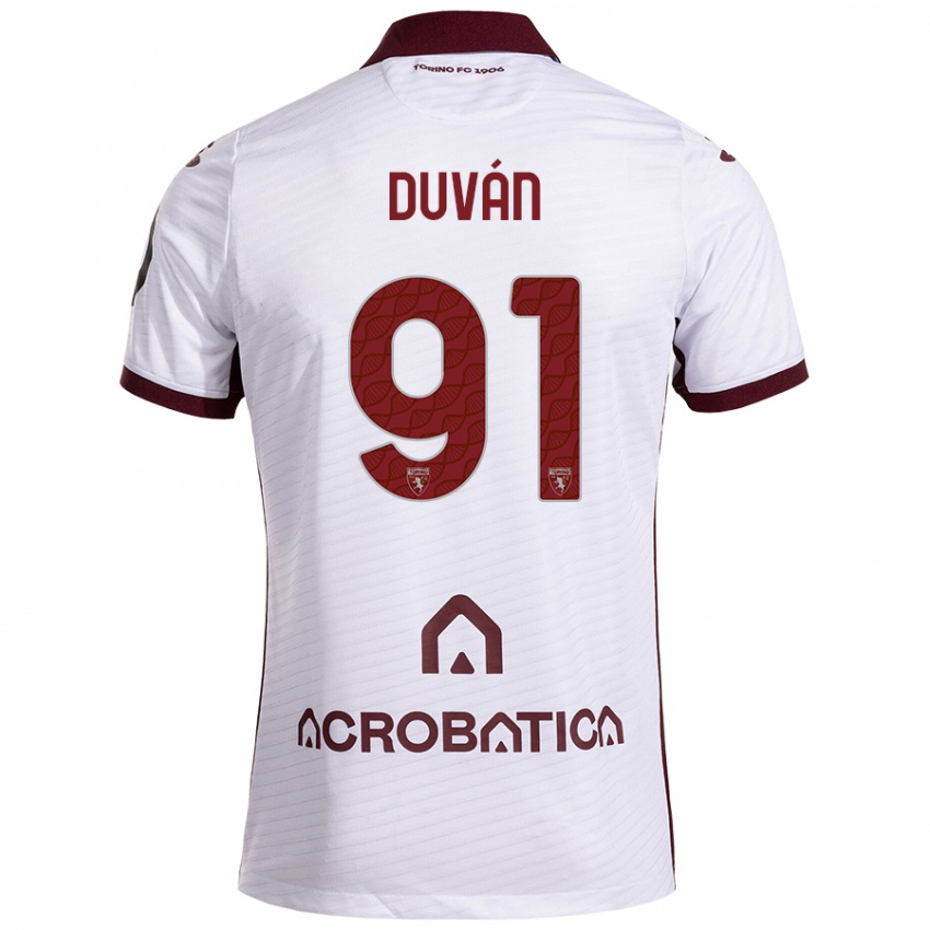 Criança Camisola Duván Zapata #91 Castanho Branco Alternativa 2024/25 Camisa