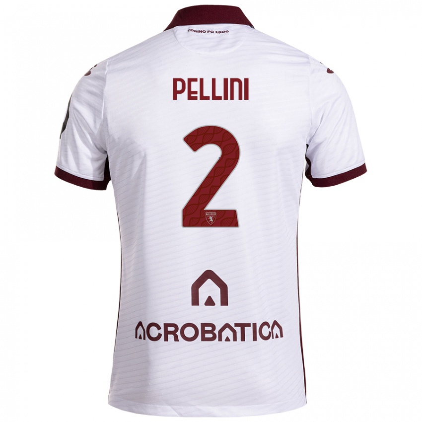 Criança Camisola Mattia Pellini #2 Castanho Branco Alternativa 2024/25 Camisa