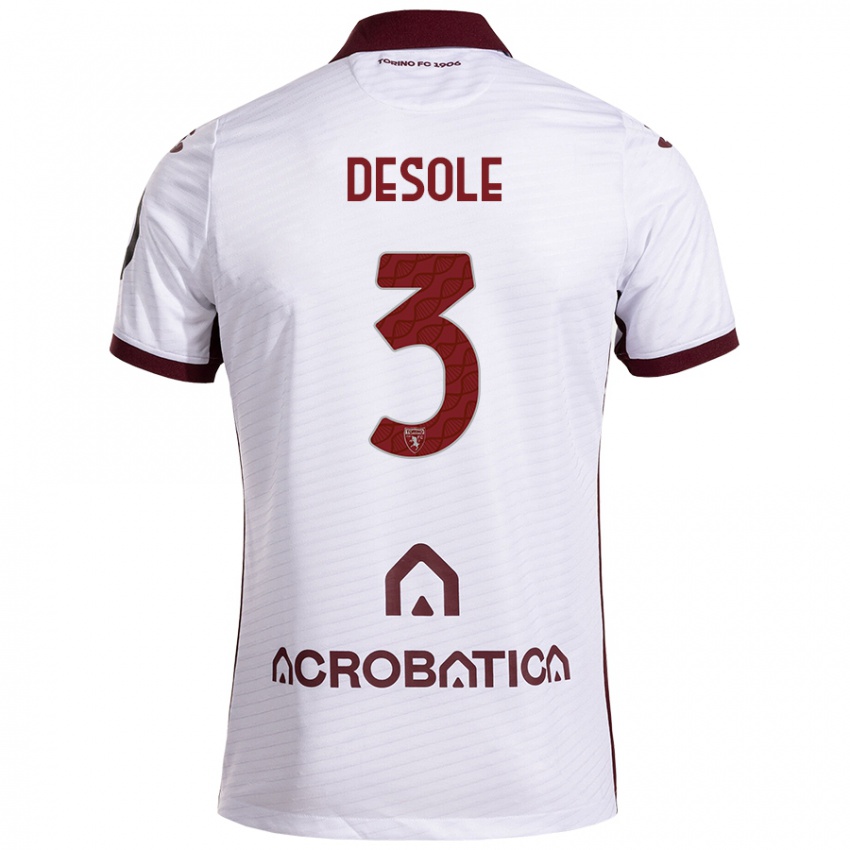 Criança Camisola Fabio Desole #3 Castanho Branco Alternativa 2024/25 Camisa