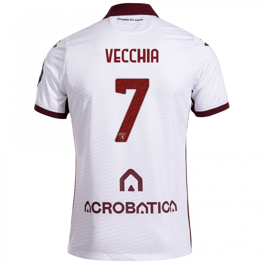 Criança Camisola Marco Dalla Vecchia #7 Castanho Branco Alternativa 2024/25 Camisa