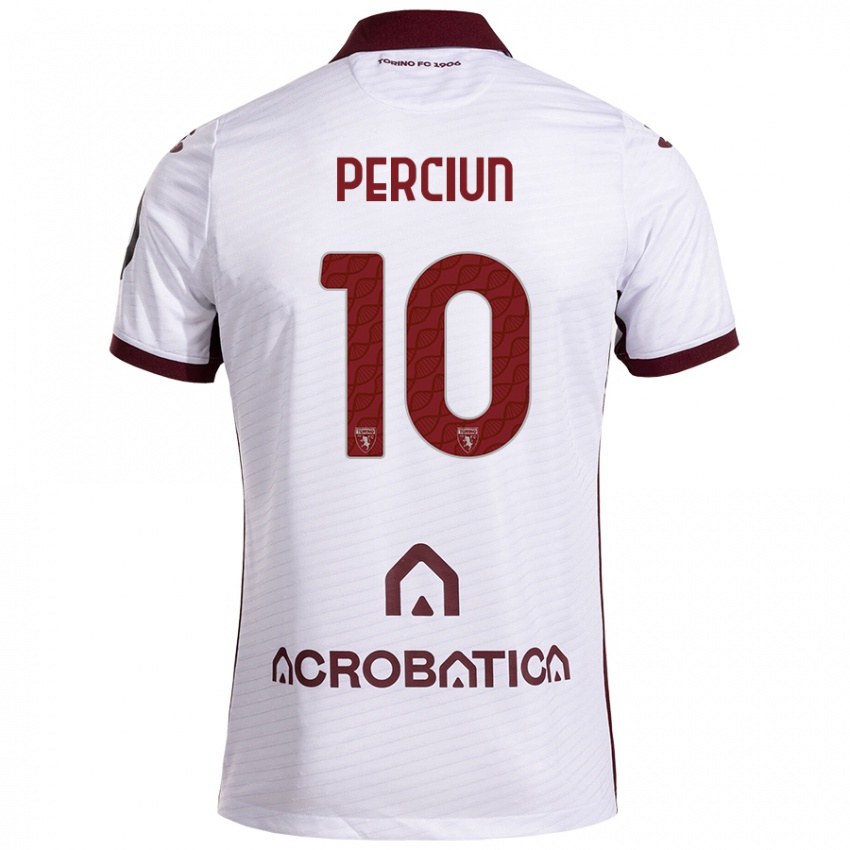 Criança Camisola Sergiu Perciun #10 Castanho Branco Alternativa 2024/25 Camisa