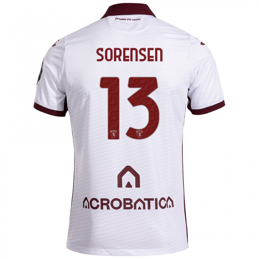 Criança Camisola Ben Sørensen #13 Castanho Branco Alternativa 2024/25 Camisa