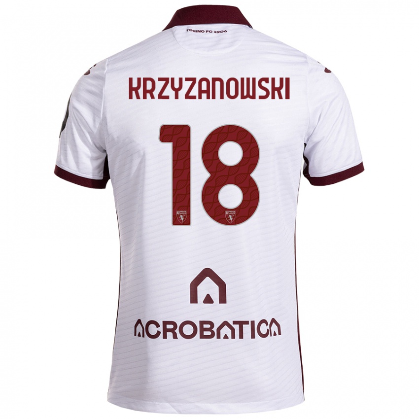 Criança Camisola Jakub Krzyzanowski #18 Castanho Branco Alternativa 2024/25 Camisa