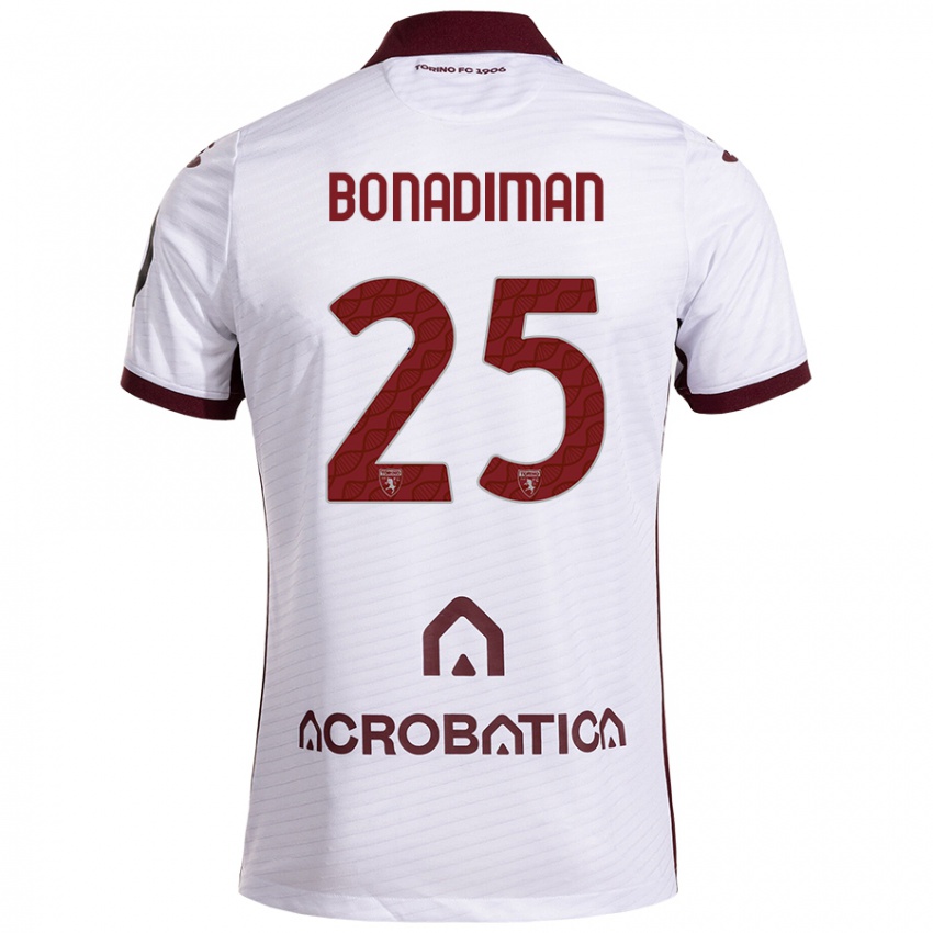 Criança Camisola Matteo Bonadiman #25 Castanho Branco Alternativa 2024/25 Camisa