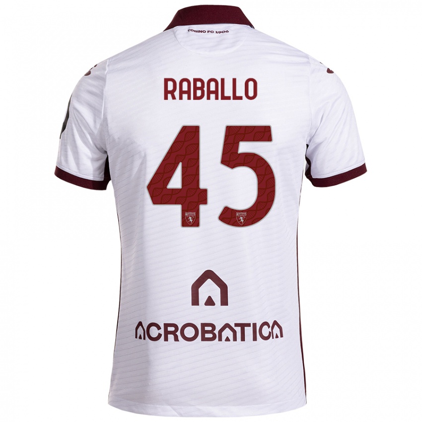 Criança Camisola Alessio Raballo #45 Castanho Branco Alternativa 2024/25 Camisa