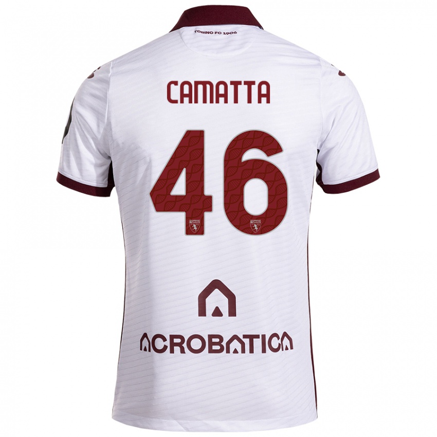 Criança Camisola Alessandro Camatta #46 Castanho Branco Alternativa 2024/25 Camisa