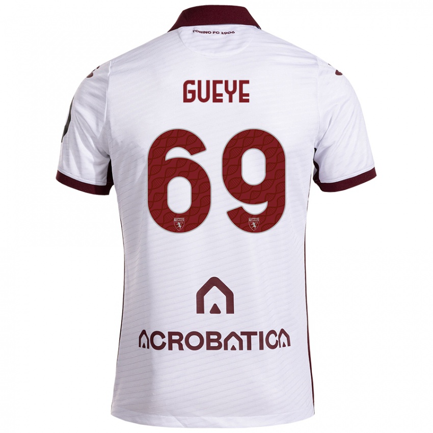 Criança Camisola Ousmane Gueye #69 Castanho Branco Alternativa 2024/25 Camisa