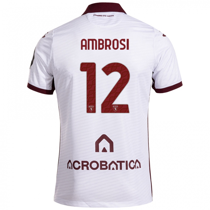 Criança Camisola Martina Ambrosi #12 Castanho Branco Alternativa 2024/25 Camisa