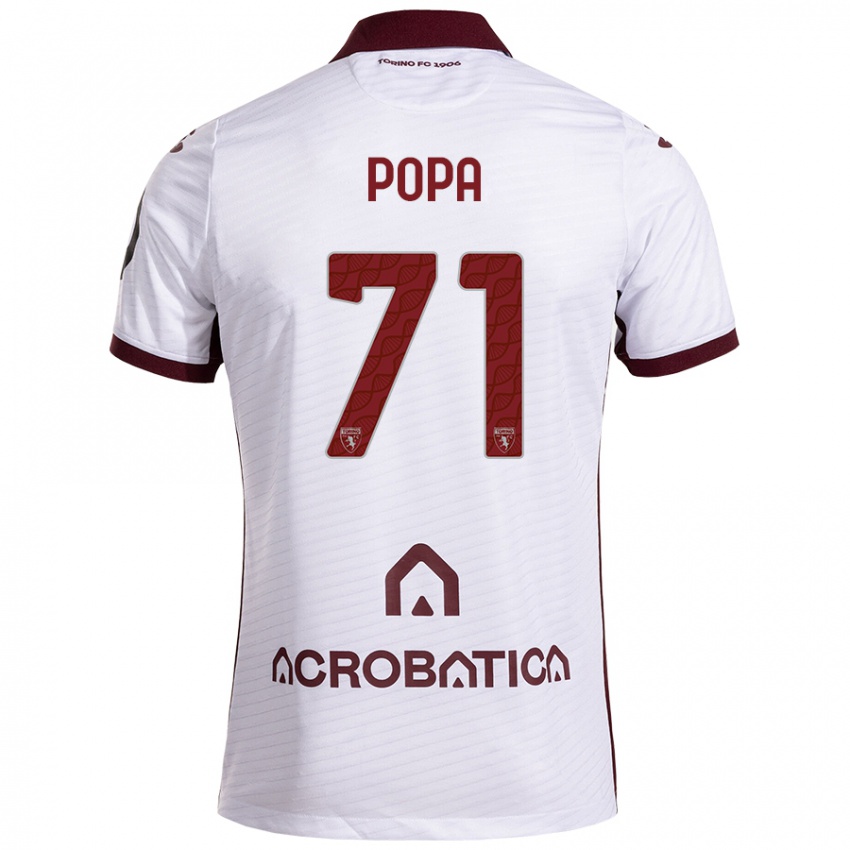 Criança Camisola Mihai Popa #71 Castanho Branco Alternativa 2024/25 Camisa