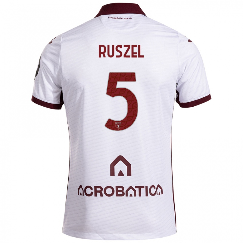 Criança Camisola Marcel Ruszel #5 Castanho Branco Alternativa 2024/25 Camisa