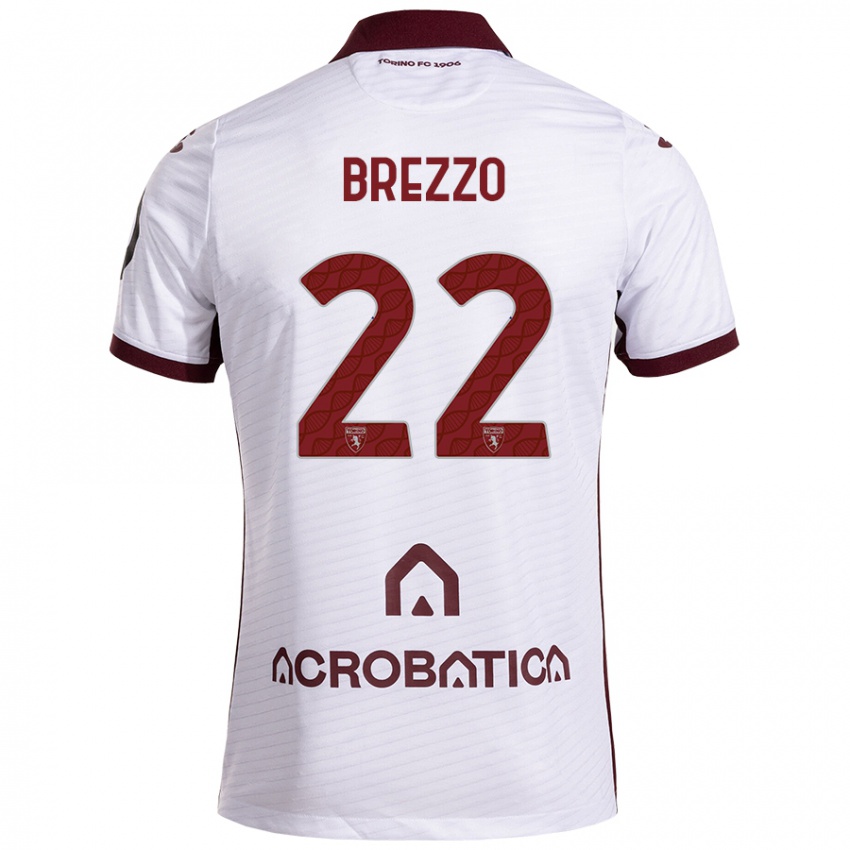 Criança Camisola Matteo Brezzo #22 Castanho Branco Alternativa 2024/25 Camisa