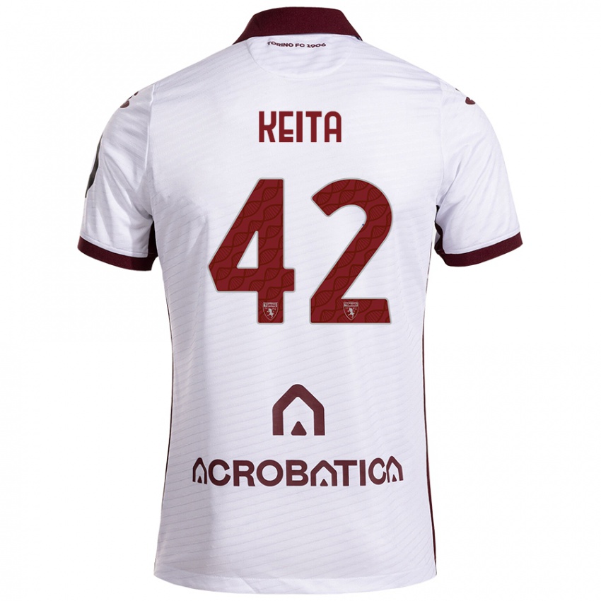 Criança Camisola Karamoko Keita #42 Castanho Branco Alternativa 2024/25 Camisa