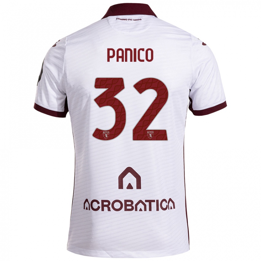 Criança Camisola Patrizia Panico #32 Castanho Branco Alternativa 2024/25 Camisa