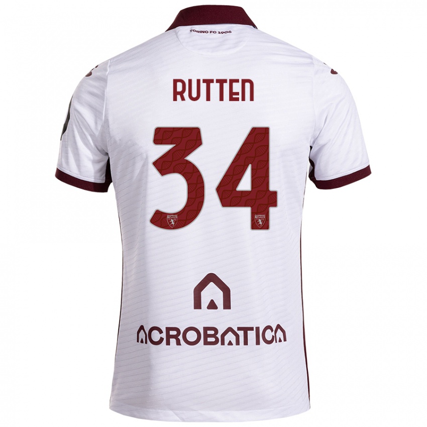 Criança Camisola Jill Rutten #34 Castanho Branco Alternativa 2024/25 Camisa