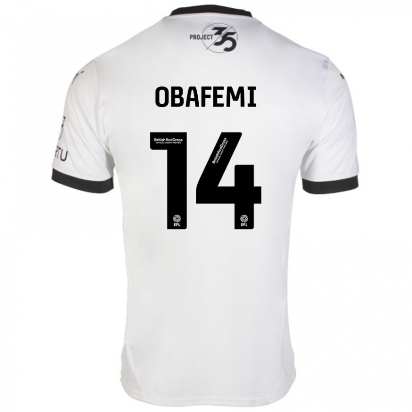 Criança Camisola Michael Obafemi #14 Preto Branco Alternativa 2024/25 Camisa