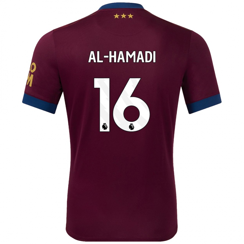 Criança Camisola Ali Al-Hamadi #16 Castanho Alternativa 2024/25 Camisa