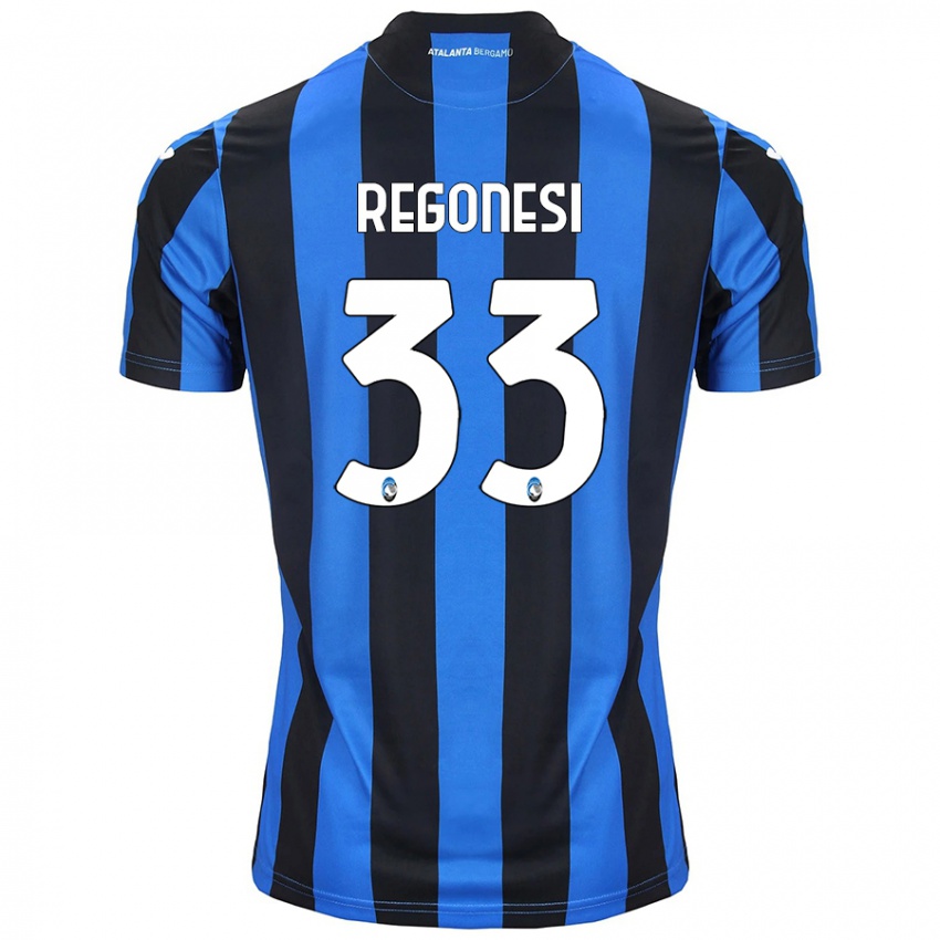 Homem Camisola Iacopo Regonesi #33 Azul Preto Principal 2024/25 Camisa