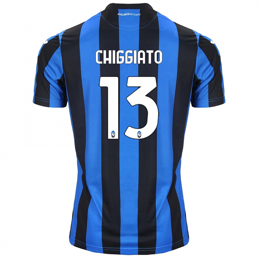 Homem Camisola Gabriele Chiggiato #13 Azul Preto Principal 2024/25 Camisa